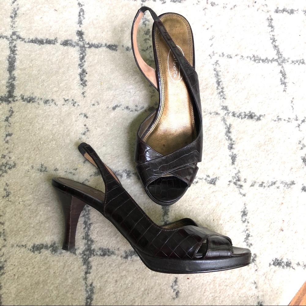 Talbots crocodile brown heel 6.5